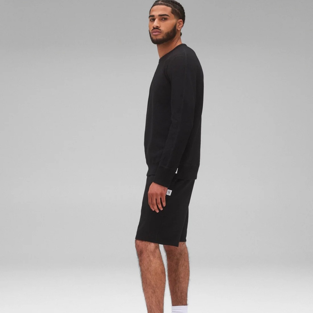 Reigning Champ Black Terry Shorts Mens Sz S 10" Drawstring Gym Athletic‎